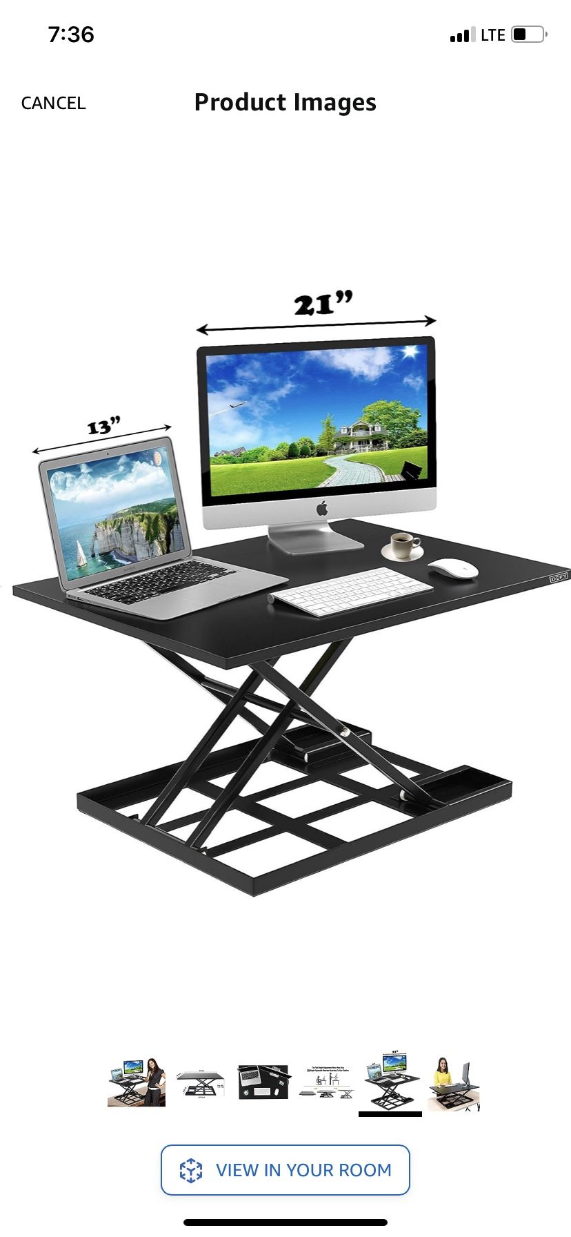 Adjustable standing desk