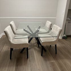 Dining Table Set For 4 w/ Chairs Included 