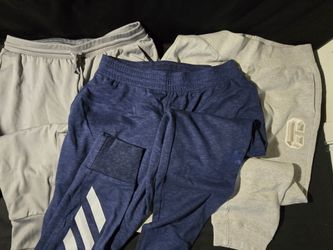 Mens Joggers Lot of 3 Size 2XL XXL Champion Reverse Weave Adidas Sweatpants Gray