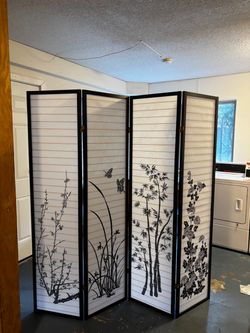 4-Panel Asian Shoji Room Divider Screen
