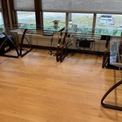 Free Two Glass Corner Desks 