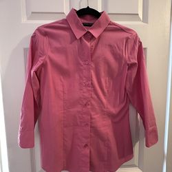Womens Pink Dress Shirt Button Up Size S