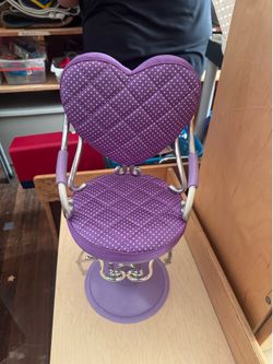 Purple Polka Dot Doll Salon Chair