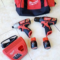 Milwaukee 12V Drill and Impact Driver Kit