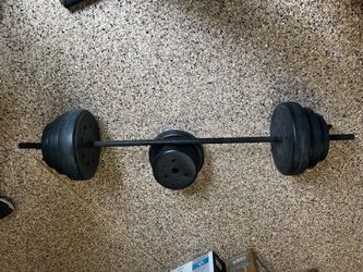 Weight Bar, 10 discs total