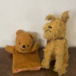 Vintage Dog And Pooh Puppet