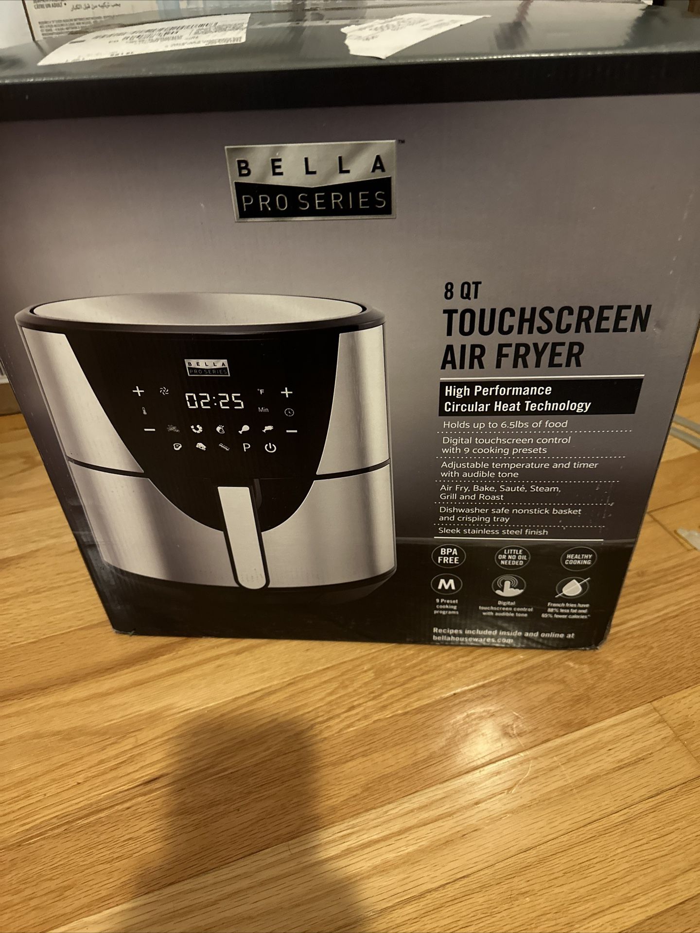 Bella Pro Series - 8-qt. Digital Air Fryer with Divided Basket - Black