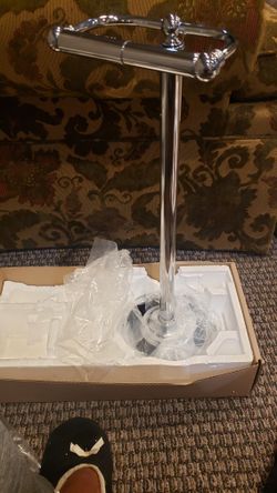 Polished Silver Toilet Paper Stand