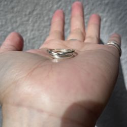 Handcrafted Custom Triple Interlocking Rings Pinky / Knuckle Ring Size 4