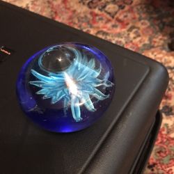 Pink And Blue Flower Paper Weight 