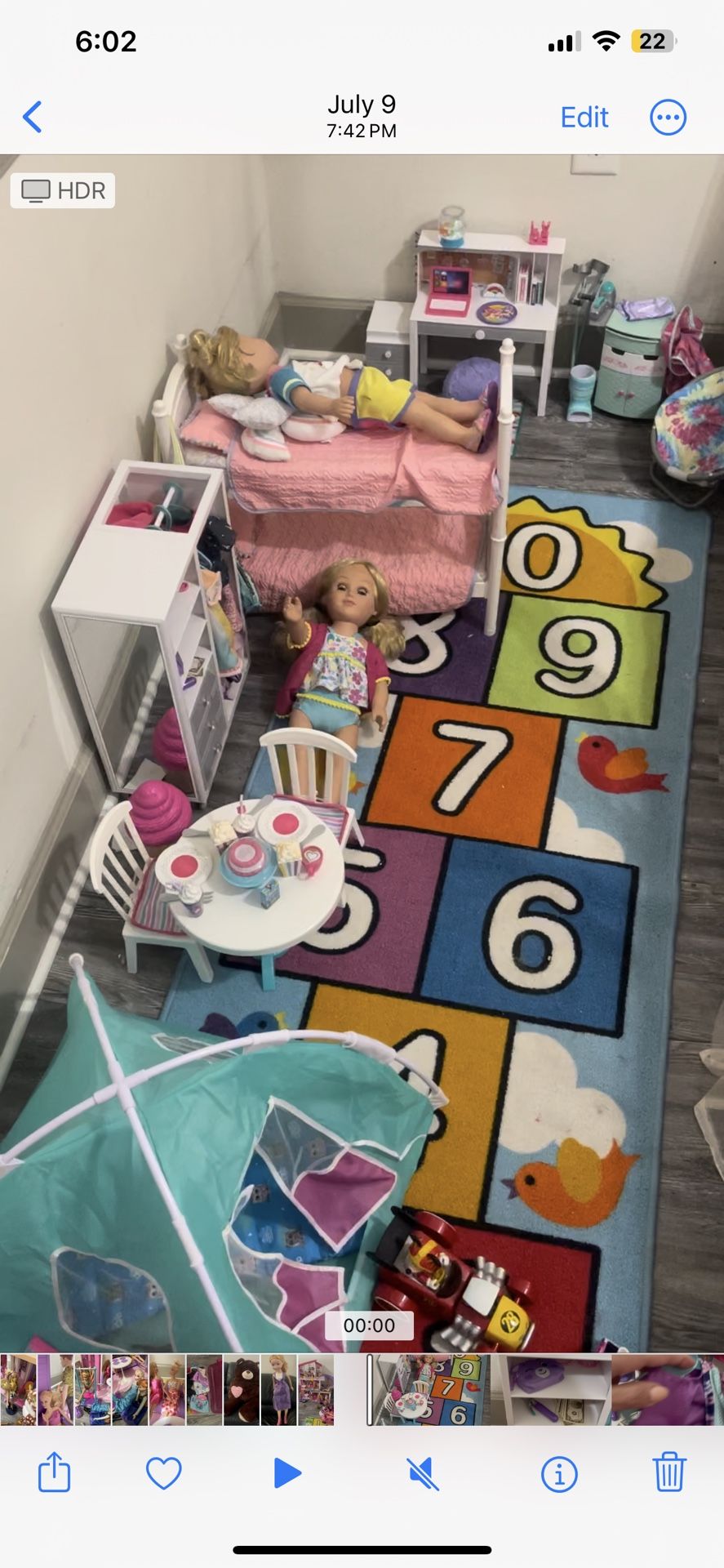 American Girl–Style, Two (2) 18” Dolls + Complete Bedroom Playset Bundle (Furniture & Accessories)