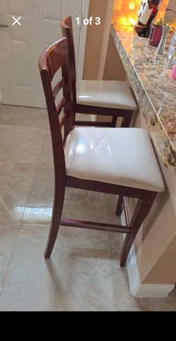 Set of 2 Ladder Back Bar Stools