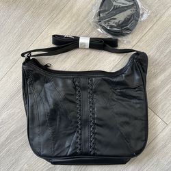 Black Crossbody Handbag With Coin Purse 