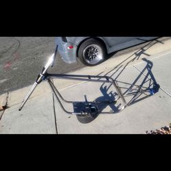 Mini Bike Frame with Wheelie Bar And Has Bolts And Nuts For Wheels 
