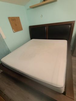 King Size Bed Frame W/ matching Solid Wood Dresser