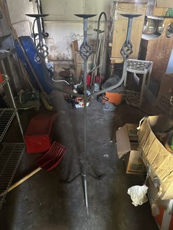 Tall Rod Iron Candle Holder 