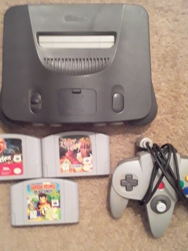 Nintendo 64 With 3 Games 