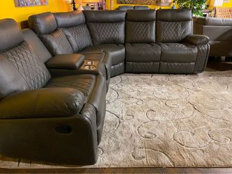 Large Leather Sectional With Recliner