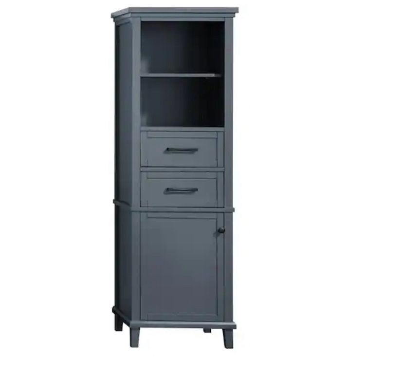 Home Decorators Collection Merryfield 20 in. W x 16 in. D x 65 in. H Gray Freestanding Linen Cabinet @646