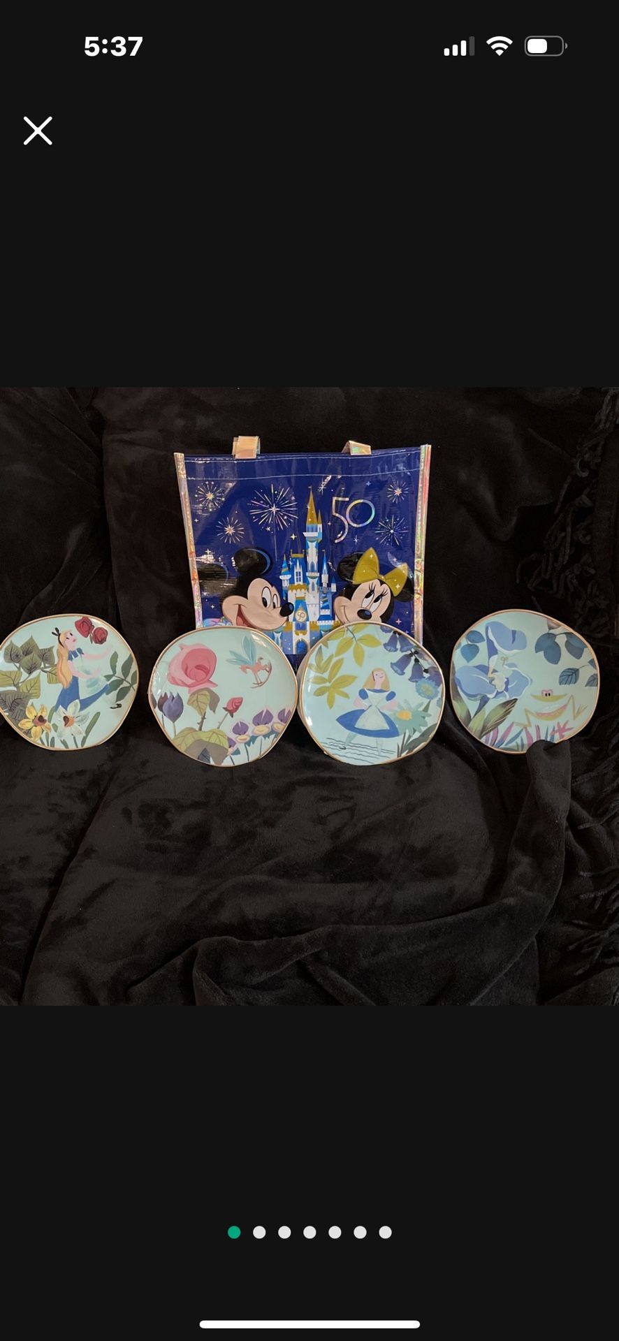 Disney Alice In Wonderland Salad 🥗 Plates -Set Of 4 -Matching Tea Set In Profile
