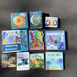 (10) Ten Baby / Toddler Board Books Animals Colors Numbers Alphabet and more