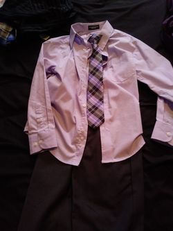 Boys size 8 chaps shirt and tie and size 8 slim izod slacks