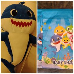 Baby Shark Tote Bags lot of 12 NEW 
10.5 inch x 14 inch 
Plus Baby shark Plush With Baby Shark song NEW
