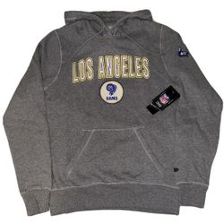 New Era Los Angeles Rams Hoodie Sweatshirt Mens Small Gray New