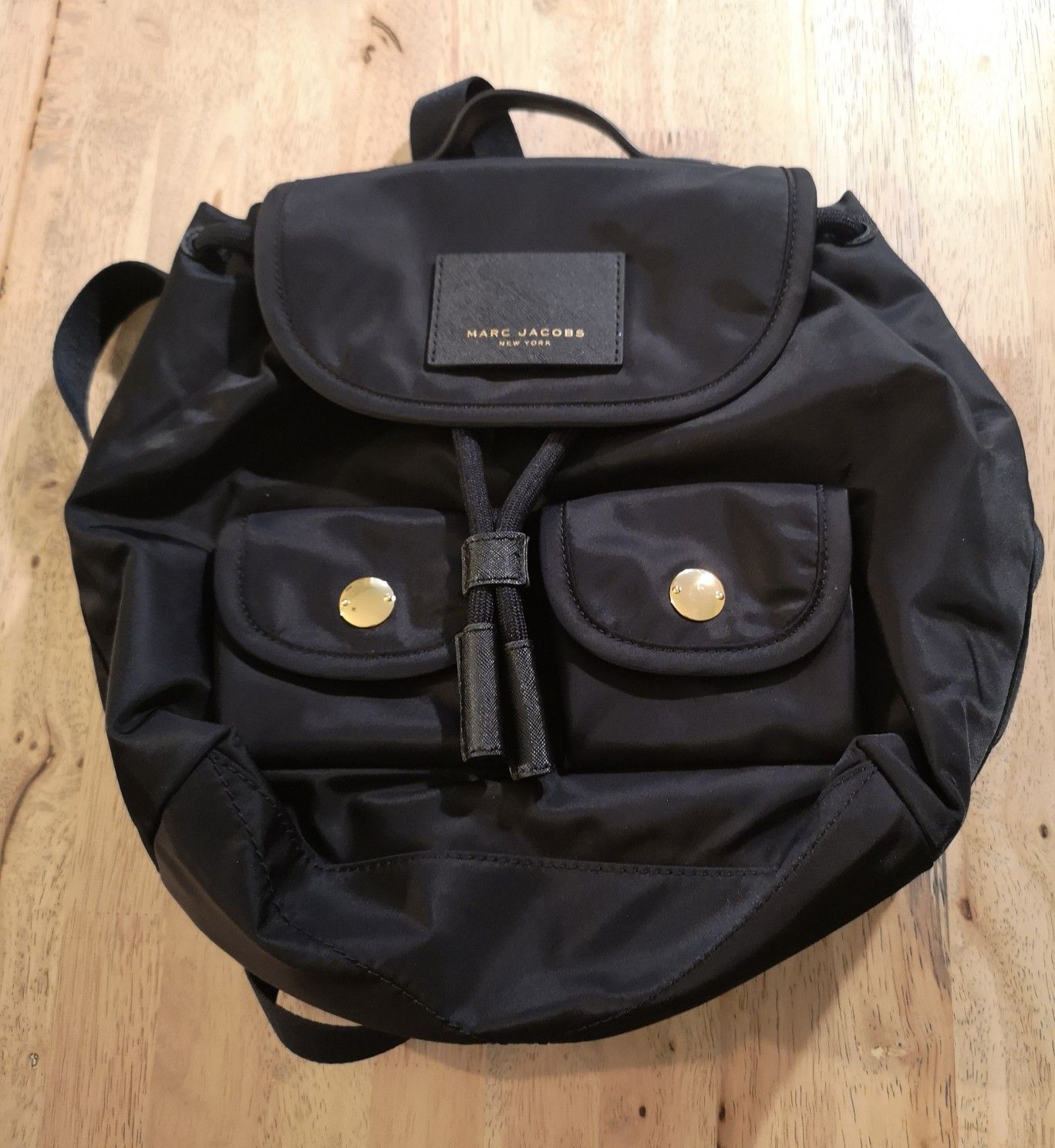 Marc Jacobs Paratrooper Nylon Backpack, Black with Gold-Tone Buttons Marc Jacobs M Black/Gold Hardware Women main image 2