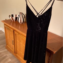 Junior Size Black Velvet Cocktail Dress