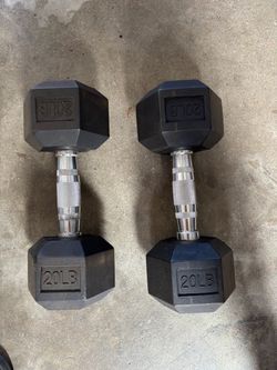 20lb rubber dumbbells-Pair