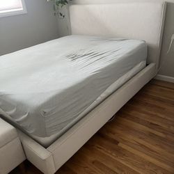 Queen Bed Frame And Matching Ottoman 