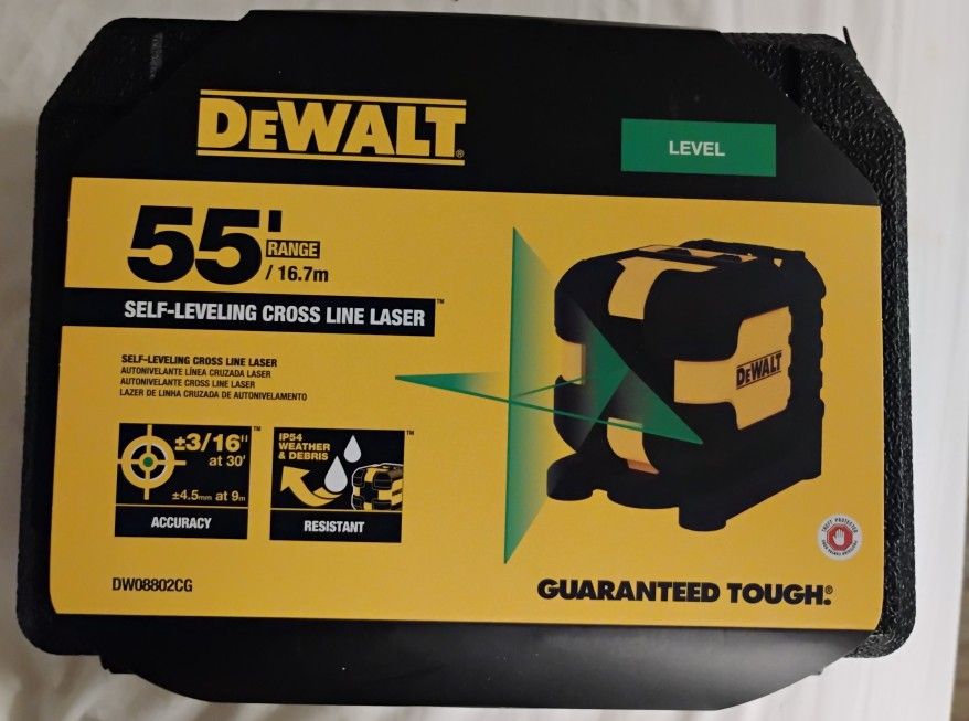 *Quick Sale!* NEW IN BOX DeWalt 55' Self-Leveling Green Line Laser Surveyor Carpenter Appraiser Line Grading Lowe's Target Home Depot Tools 16.7 Level
