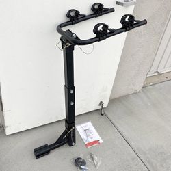 (NEW) $55 Tilt Folding 2-Bike Hitch Mount Rack Bicycle Carrier for 2” Hitch w/ Straps 70 lbs Max 