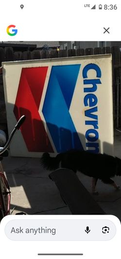 Vintage Chevron gas station sign