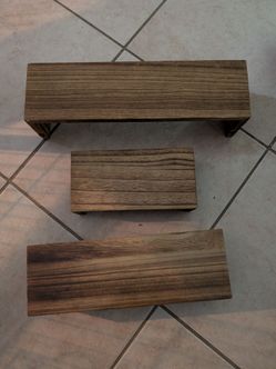 Set of 3 Wood Floating Shelve