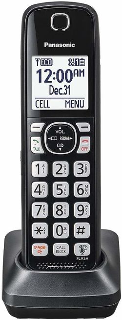 Panasonic Additional Cordless Phone Handset Accessory Compatible with Cordless Phone Black