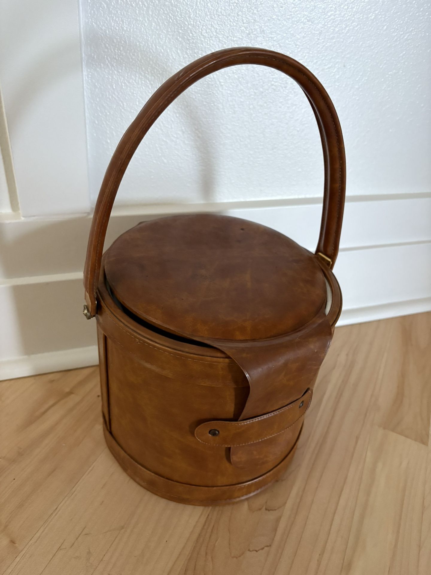 Vintage Leather Ice Bucket