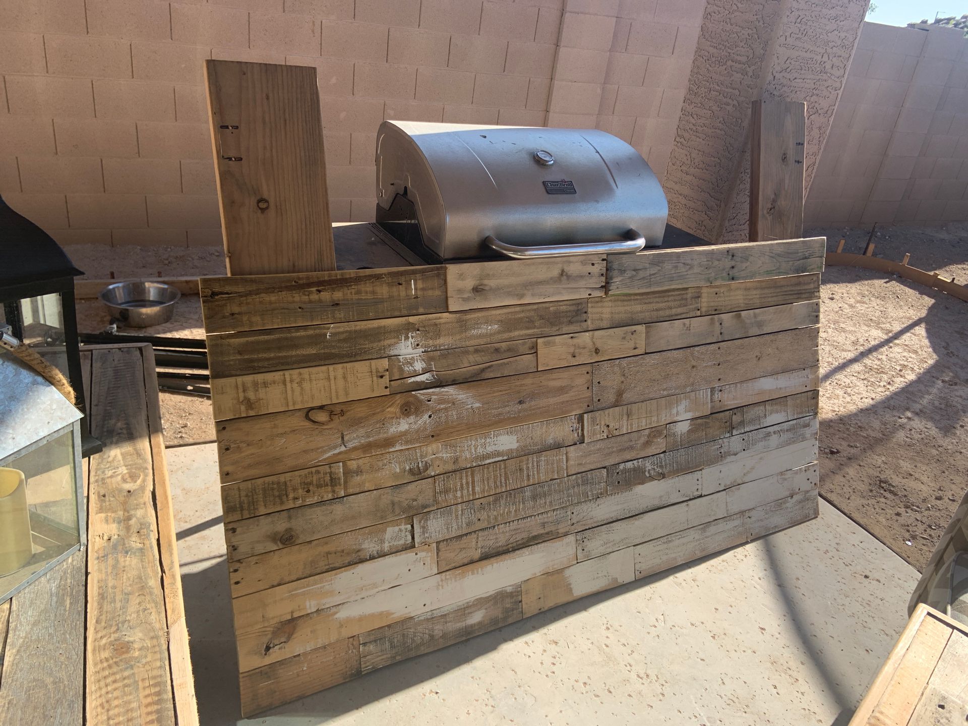 Pallet Cal-King Headboard, end table, Entry Table/Tv Stand