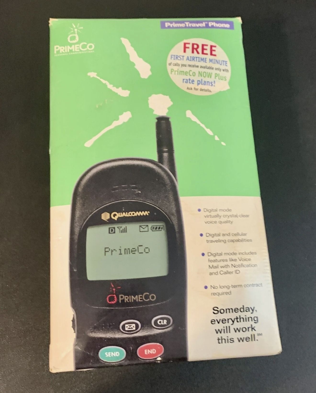 Vintage 1997 Qualcomm QCP2700 Mobile Dual Band Black Cell Phone