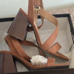 Suede Open Toe Heels 