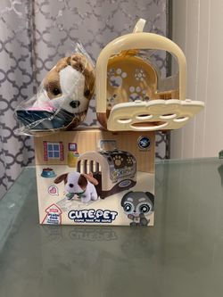 Small Toy Dog + Carrying Case Kids Cute Puppy Stuffed Animal Plush 15p Pcs 