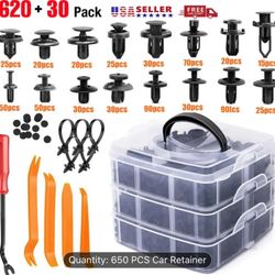 650 PCS Car Retainer Kit 6 Sizes Auto Parts Set,