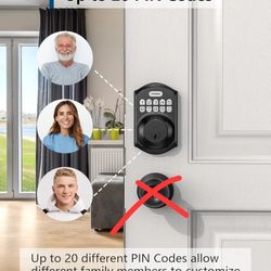 TEEHO TE001 Keyless Entry Door Lock with Keypad - Smart Deadbolt Lock for Front Door with 2 Keys - Auto Lock - Easy Installation - Matte Black