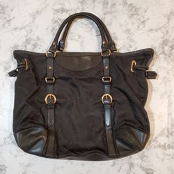 Vintage Lauren Ralph Lauren Logo & Horseshoe Pattern Leather Toto Purse Handbag