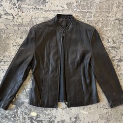 Anjum New York Women's Black Leather Jacket size Medium
