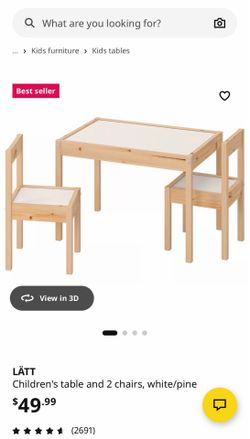 IKEA LATT Childrens Table and Chairs