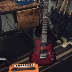 BC Rich ASM Standard, Black Cherry With Floyd Rose & Orange Crush 12 Amp