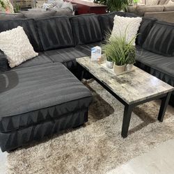 Sectional With Ottoman 