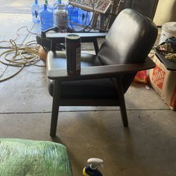 Lodge Chair Slate Leather, Walnut 